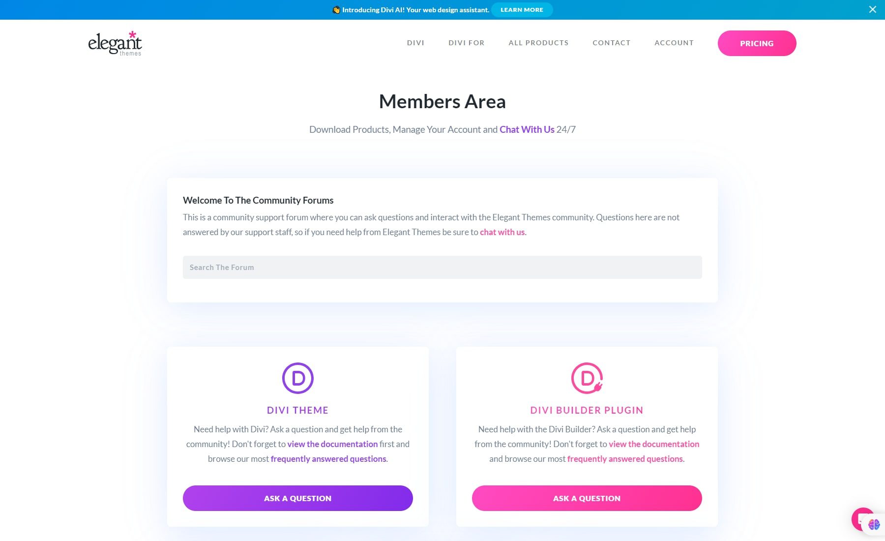 Divi-Community-Forum