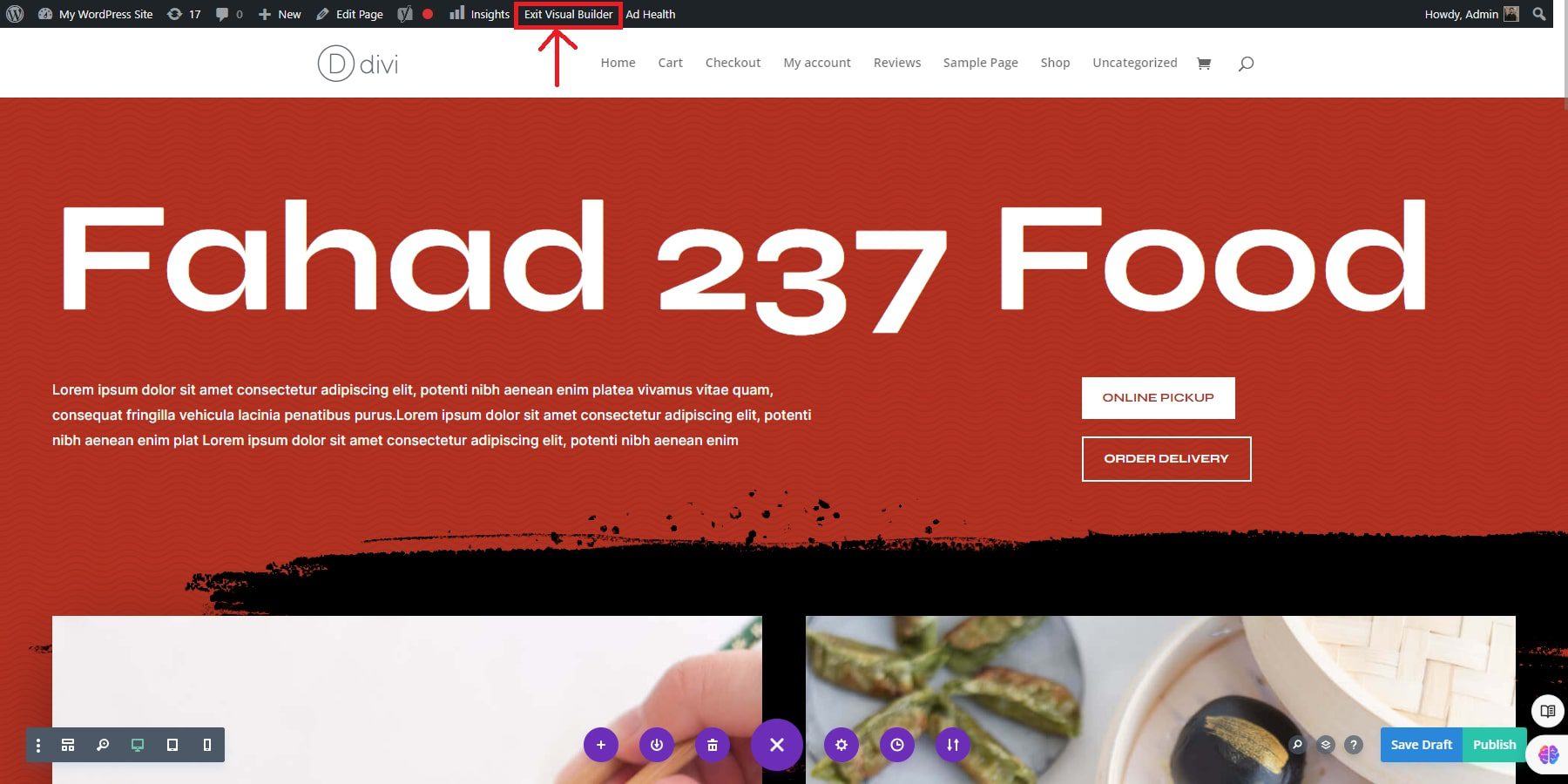 editare front end divi