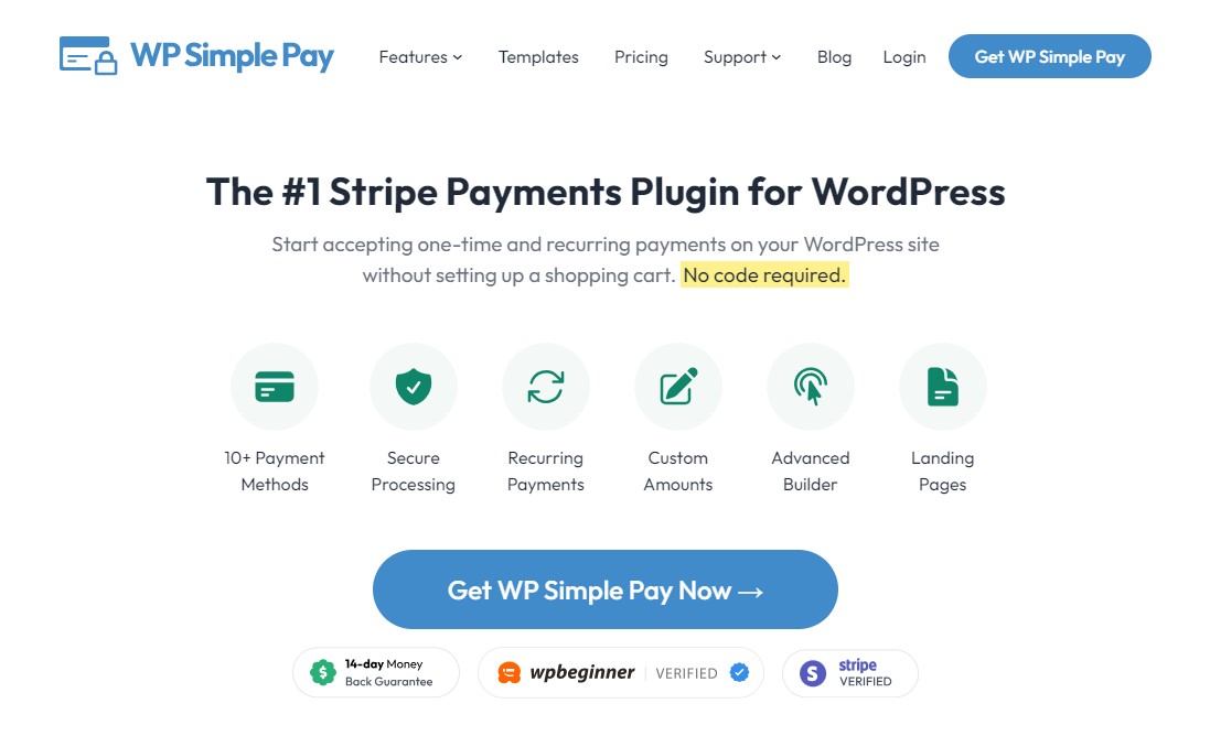 WP Simple Pay: plug-in Stripe Payments para WordPress