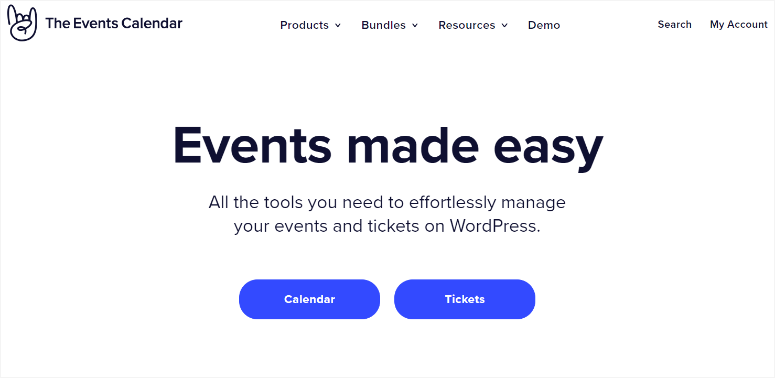 the event calendar homepage