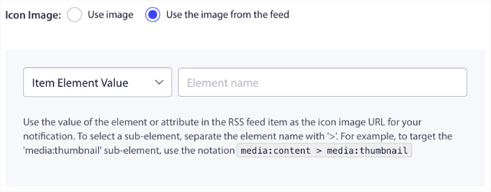 Selectați imaginea pictogramei din fluxul RSS