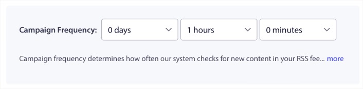 Frequência da campanha de feed RSS