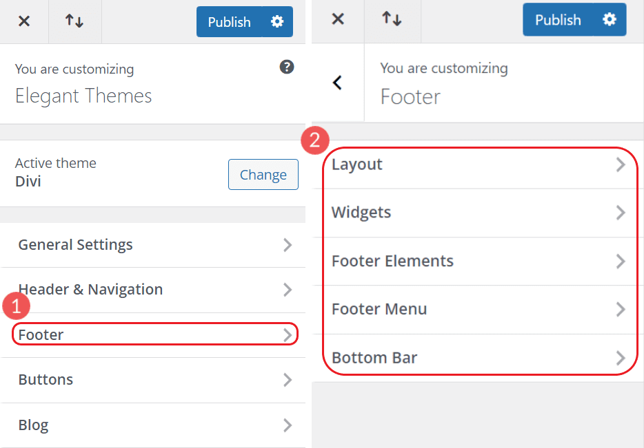 Divi Customize - 1-2단계