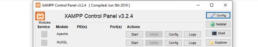 Using XAMPP netstat tool