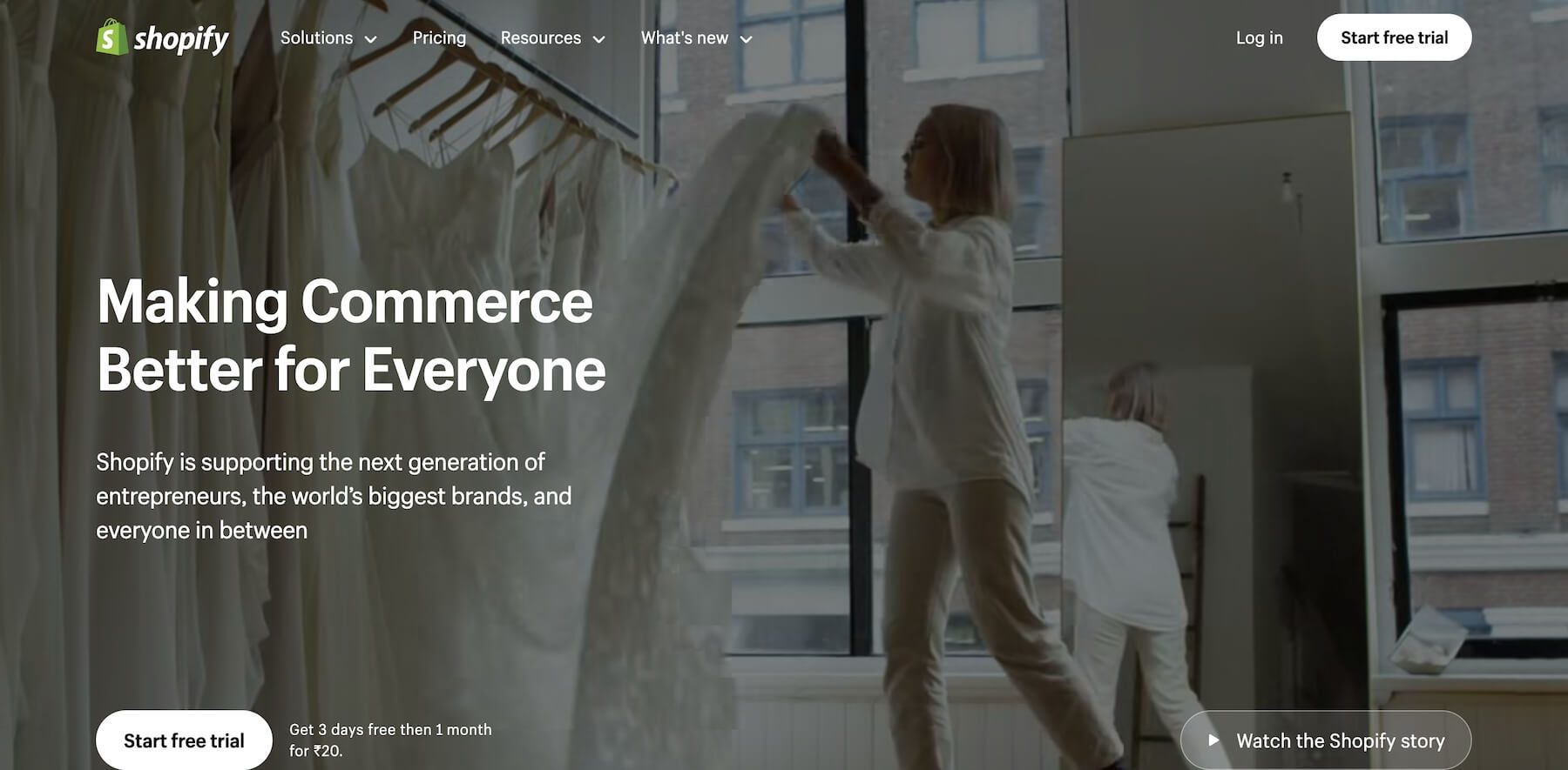 shopify เครื่องมือสร้างร้านค้าอีคอมเมิร์ซ