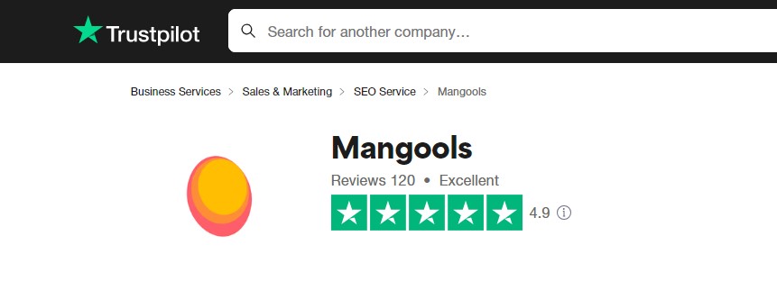 การให้คะแนนของลูกค้า Mangools บน Trustpilot