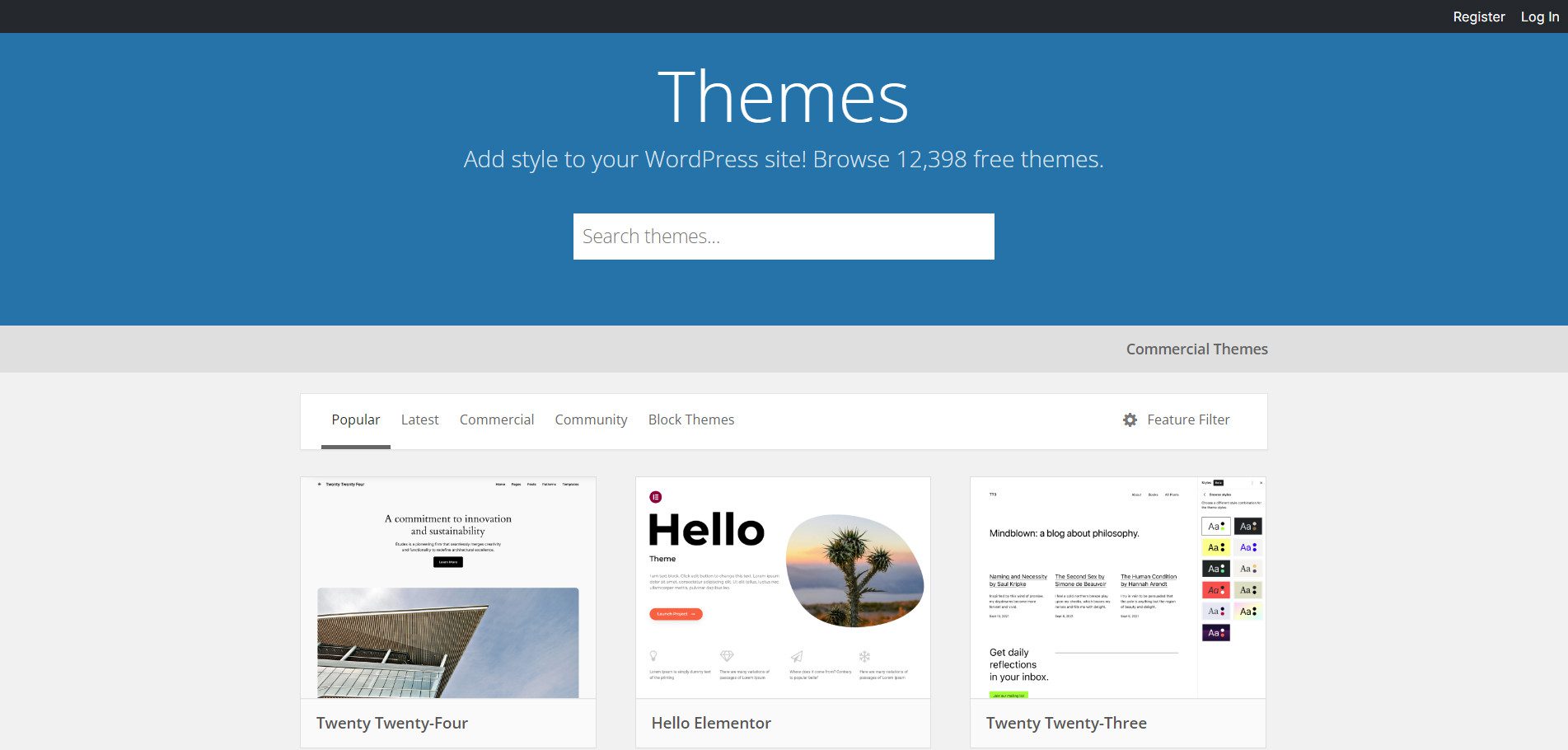 Repositorio de temas de WordPress