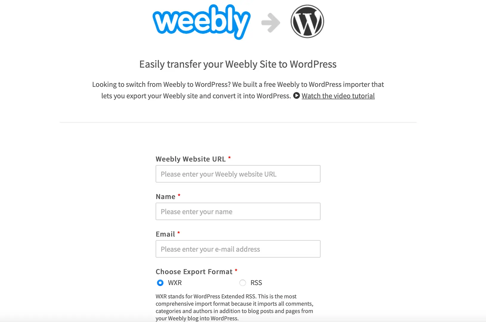 Comment migrer Weebly vers WordPress