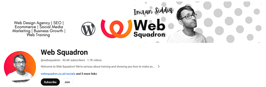 Канал Web Squadron на YouTube