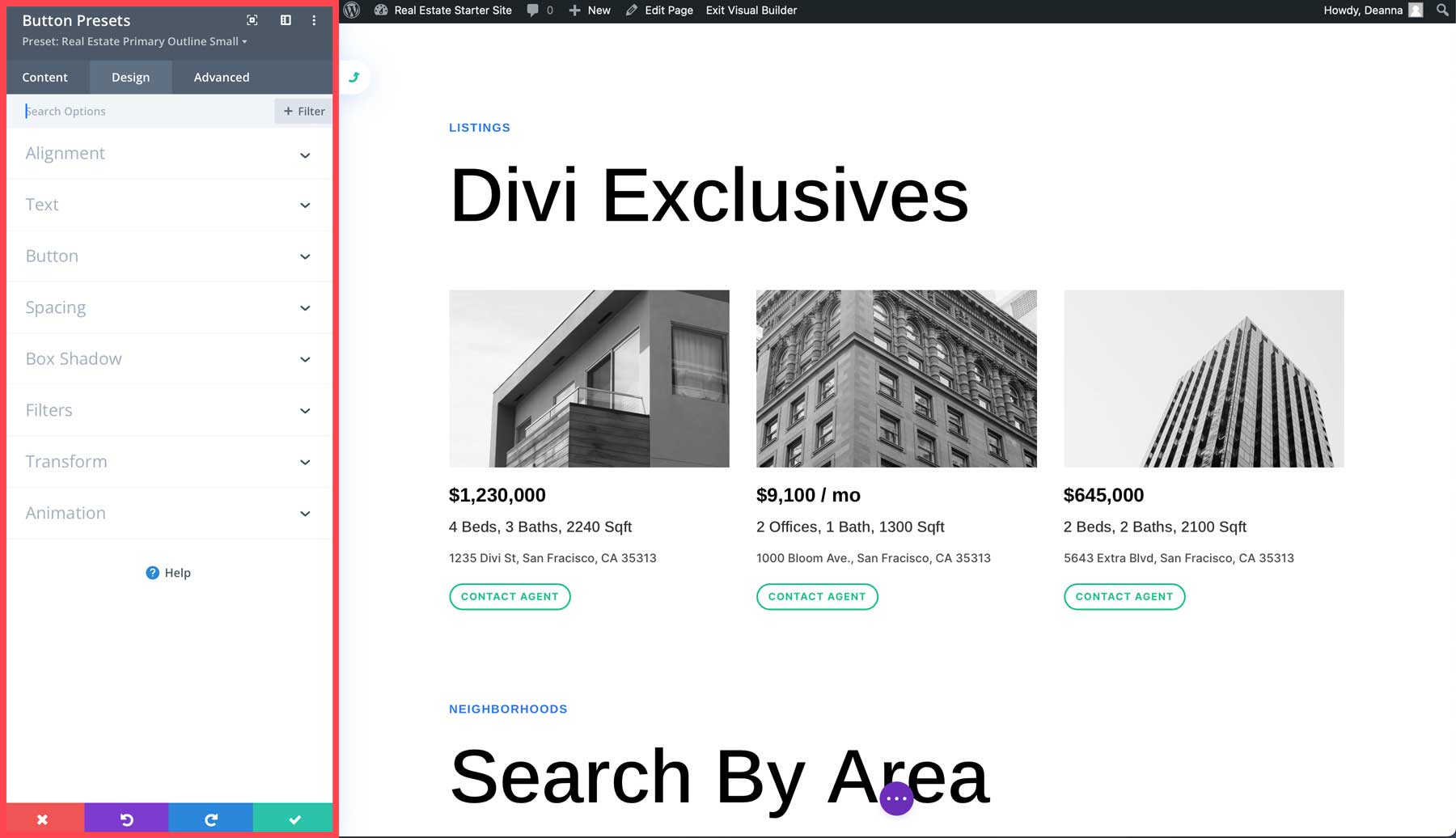 Divi の不動産スターター サイト