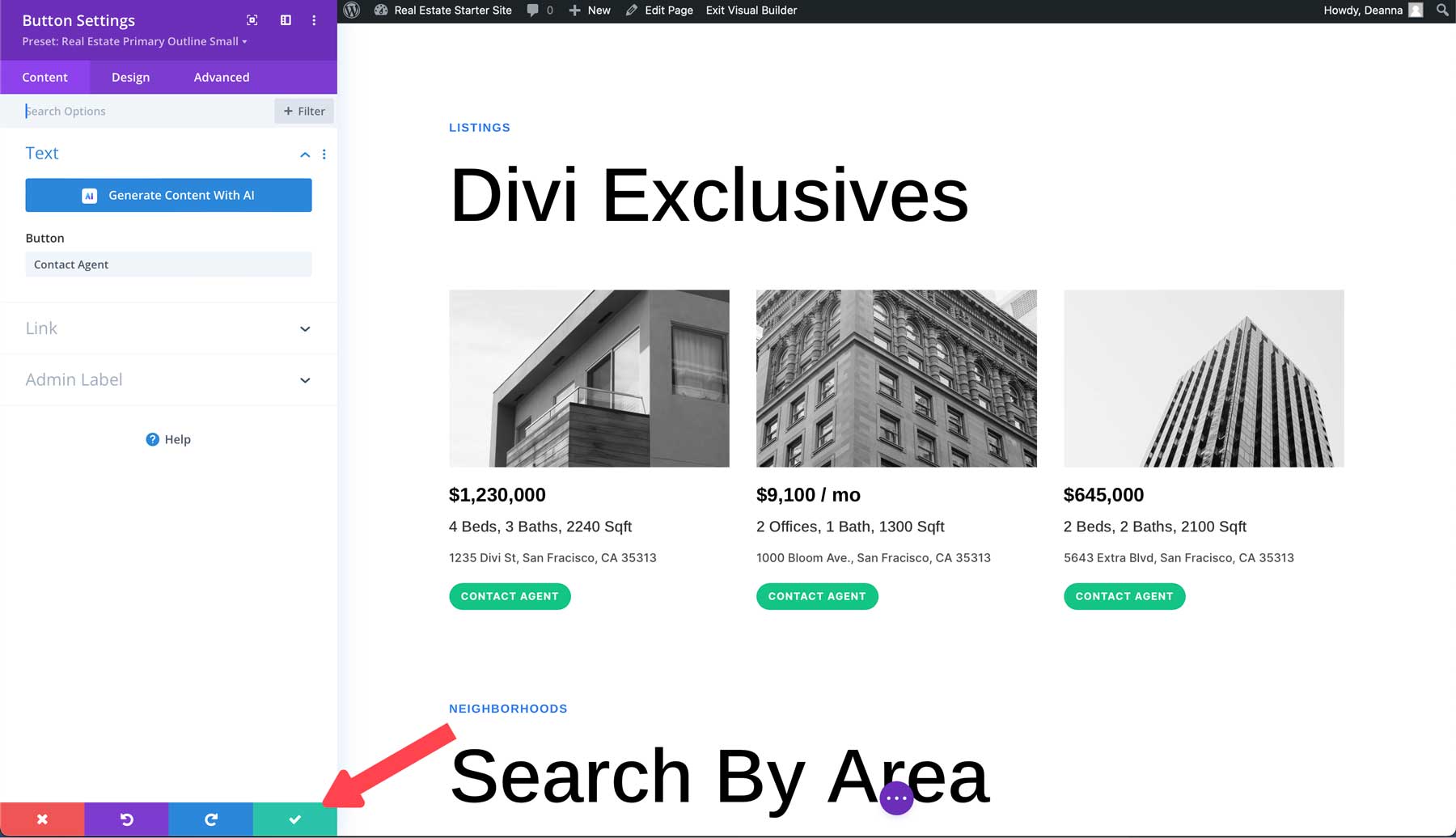 Situs permulaan Real Estat untuk Divi