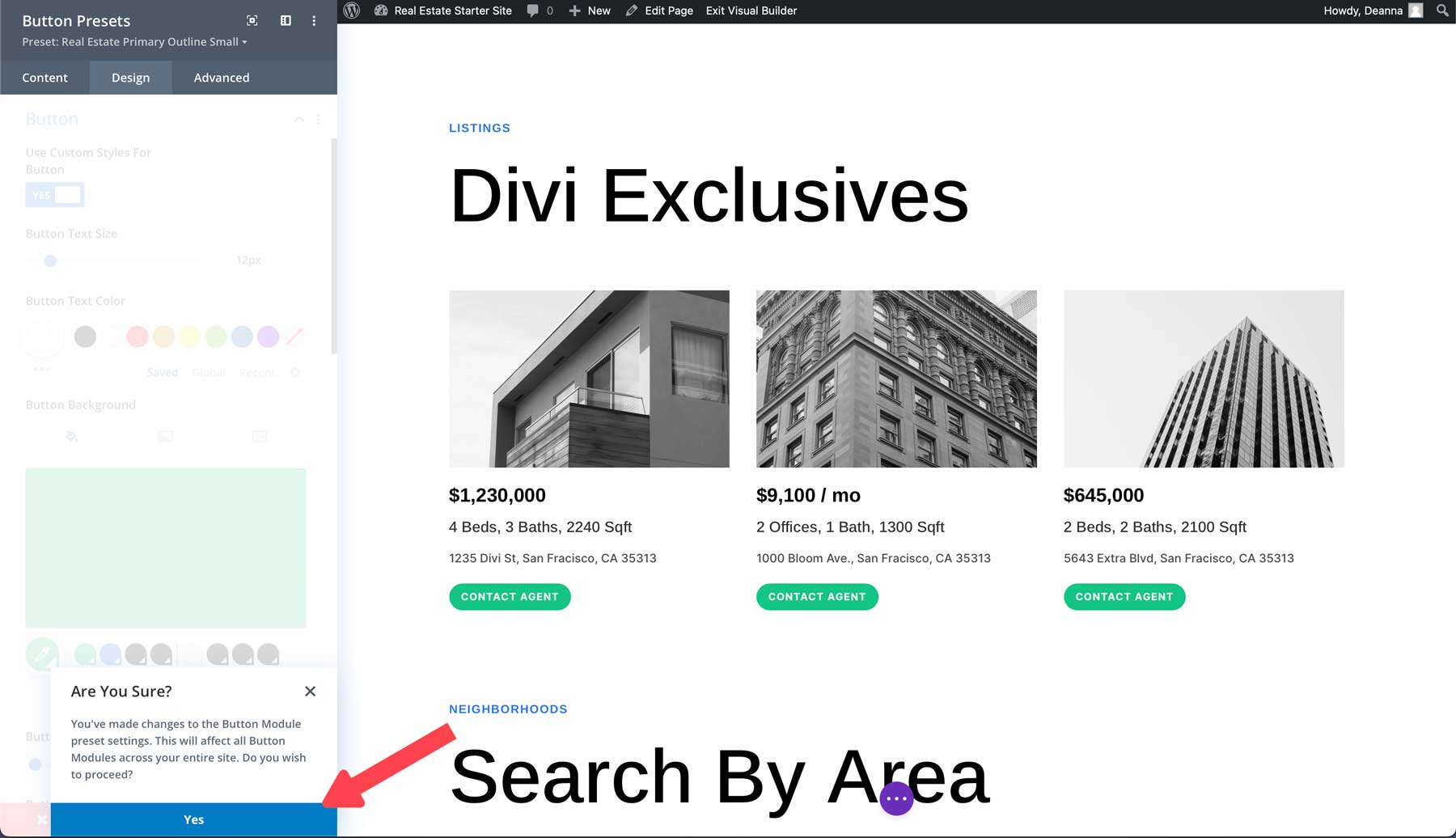 Situs permulaan Real Estat untuk Divi