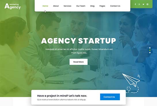 Tema WordPress para agencia de marketing.