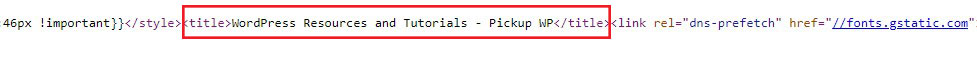 Tag tytułu w kodzie źródłowym strony