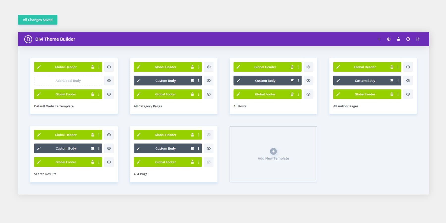 Divi 主题定制器的屏幕截图