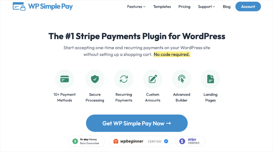 適用於 WordPress 的 WP Simple Pay 支付插件