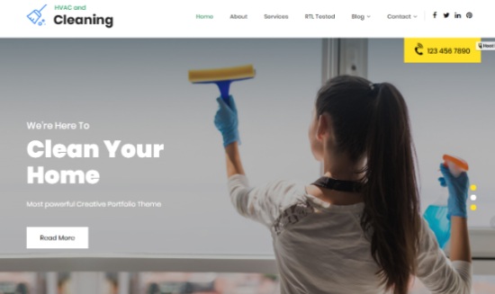 ธีม WordPress ทำความสะอาด HVAC