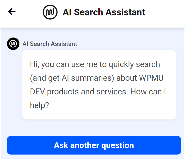 Assistente di ricerca AI WPMU DEV