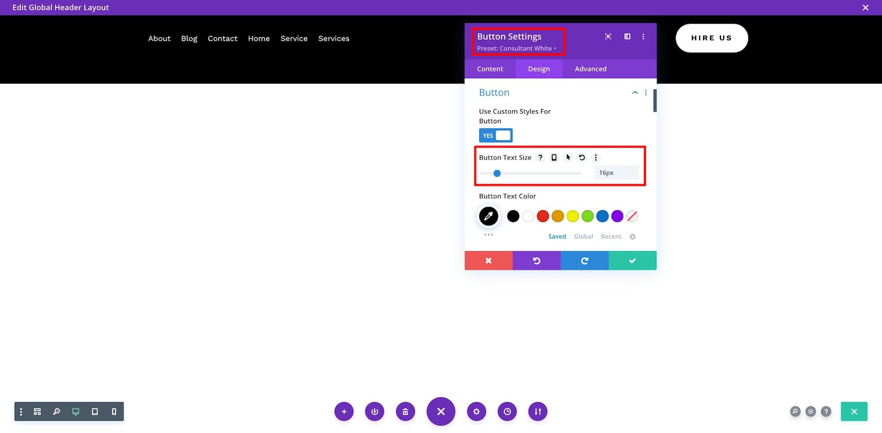 diviテーマビルダーでグローバルヘッダーのボタンを編集する