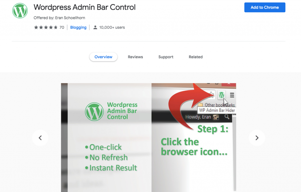 WordPress 管理員控制 Chrome 擴充