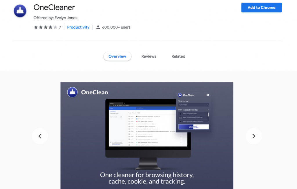 Расширение OneCleaner для Chrome