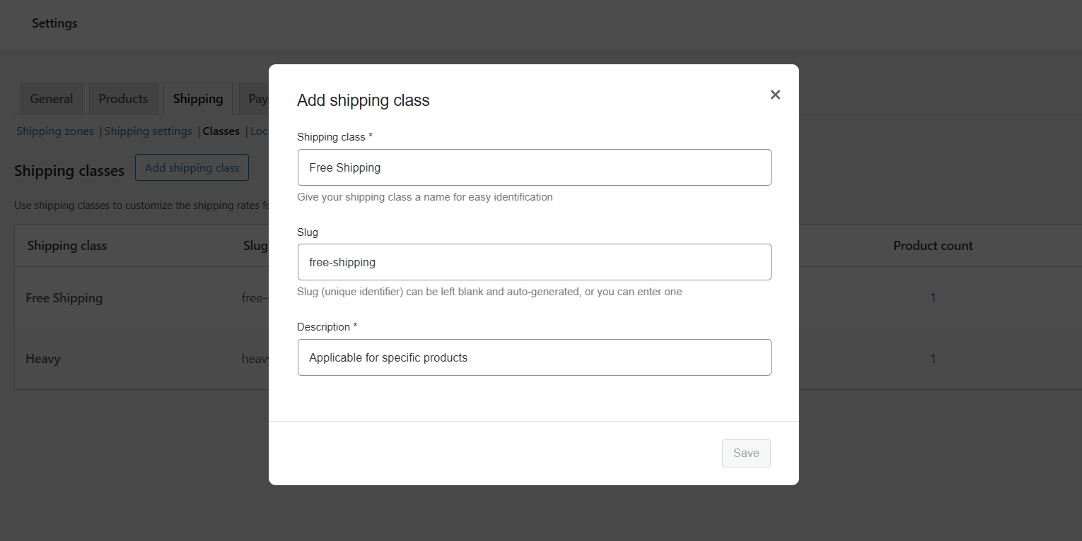 configuration des cours de livraison gratuite