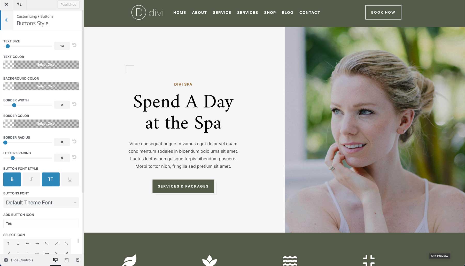 Site de start spa pentru Divi