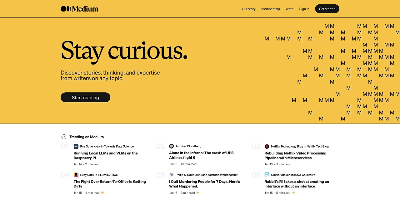 Medium est une alternative à Google Sites