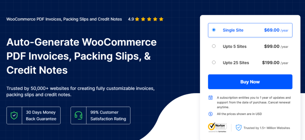 فواتير WooCommerce PDF وقسائم التعبئة وإشعارات الائتمان