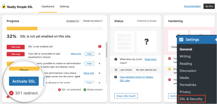 Aktivieren Sie SSL in Really Simple SSL