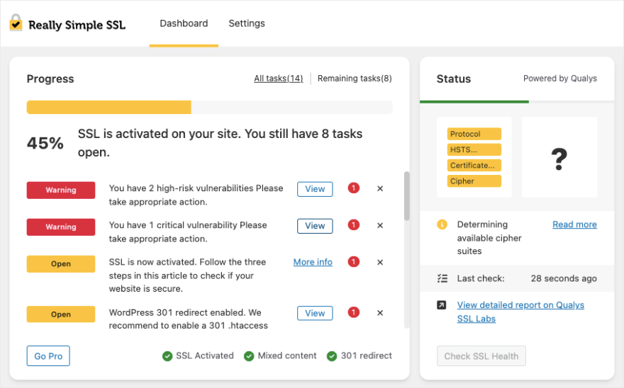 Gerçekten Basit SSL Kontrol Paneli