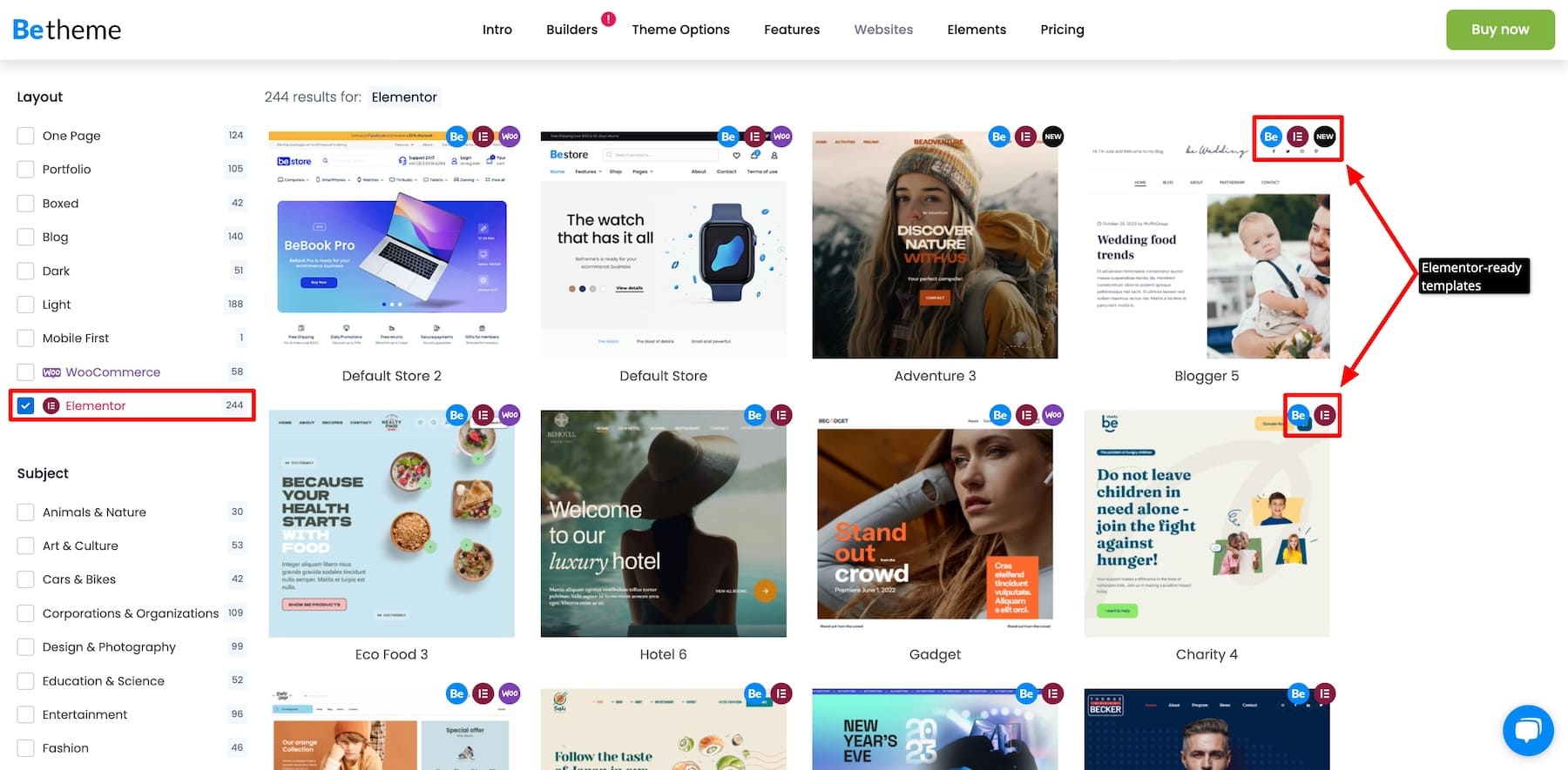 modelos betheme prontos para elementor