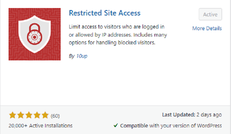 Plugin WordPress Akses Situs Terbatas