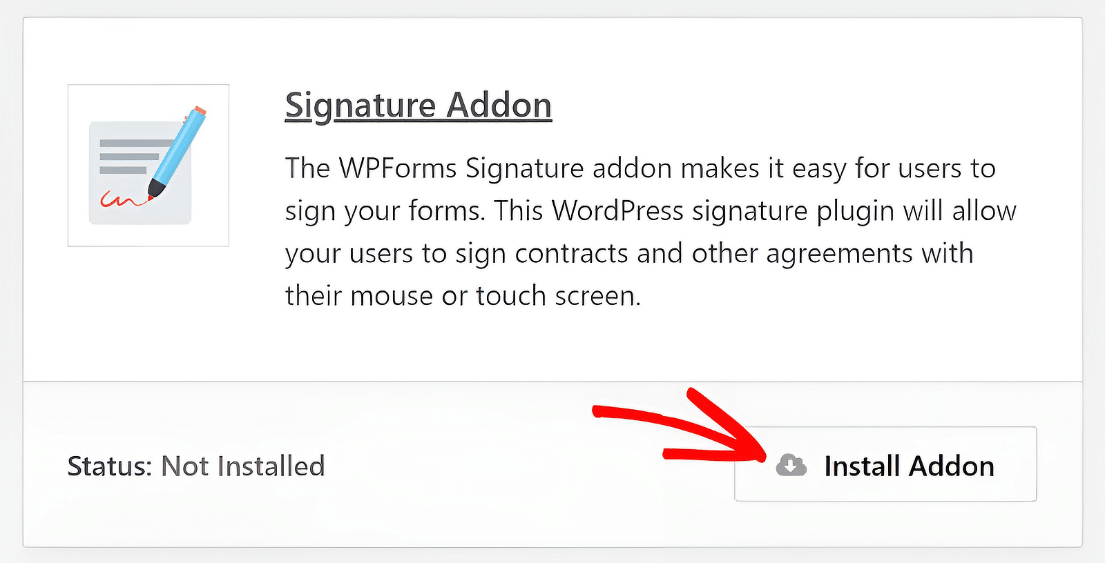 Install signature addon