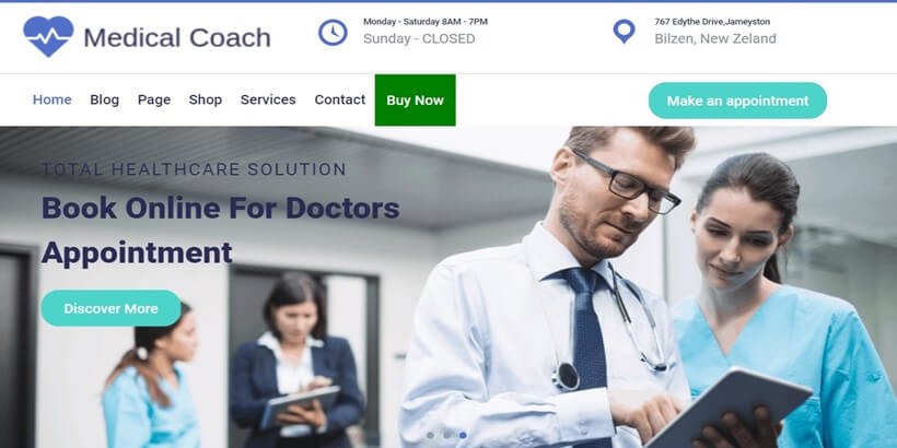 Entrenador-médico-los-mejores-temas-de-wordpress-de-coaching-gratis