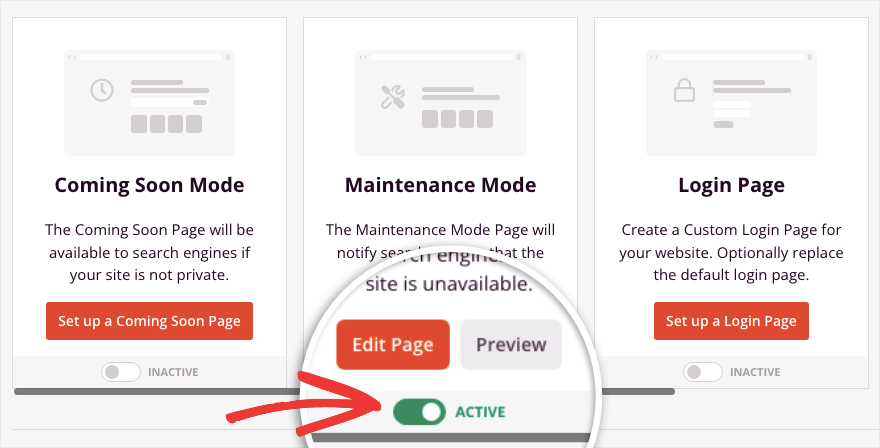 Activer le mode maintenance