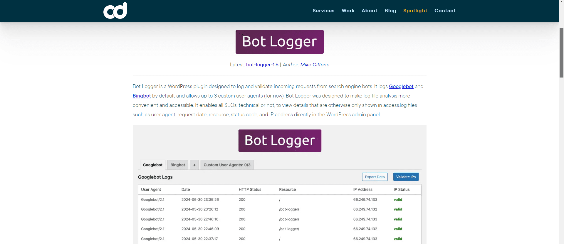 用於 WP SEO 機器人爬行分析的機器人記錄器