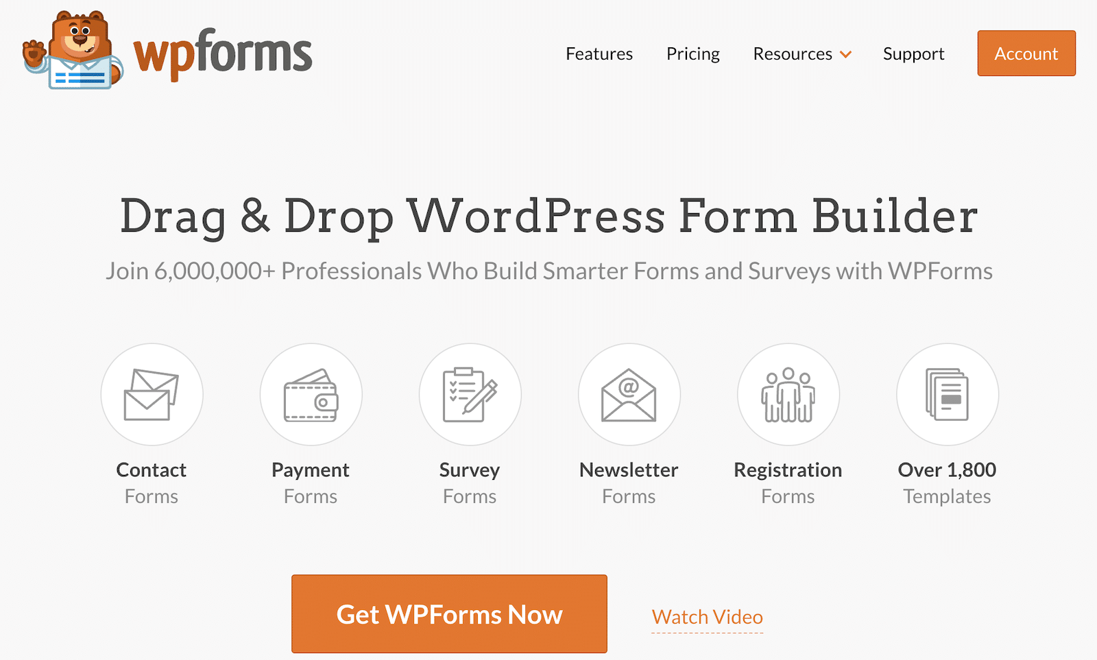 The WPForms homepage