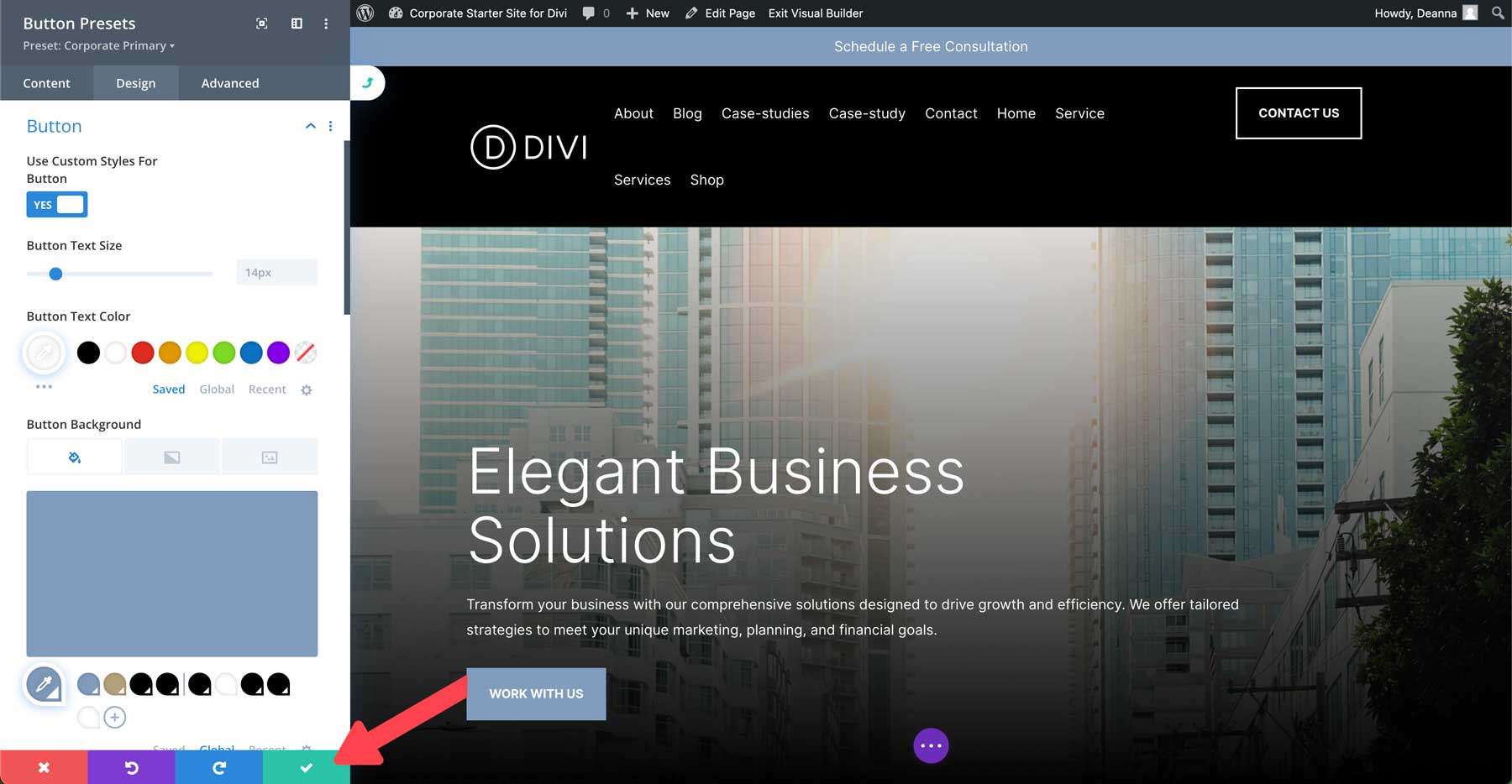 Site inicial corporativo para Divi