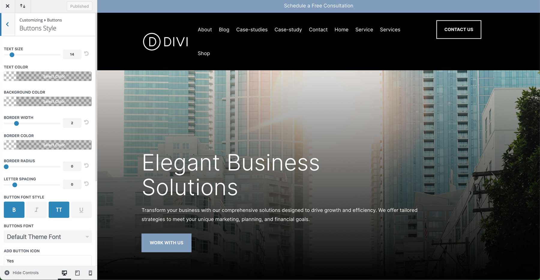 Site inicial corporativo para Divi