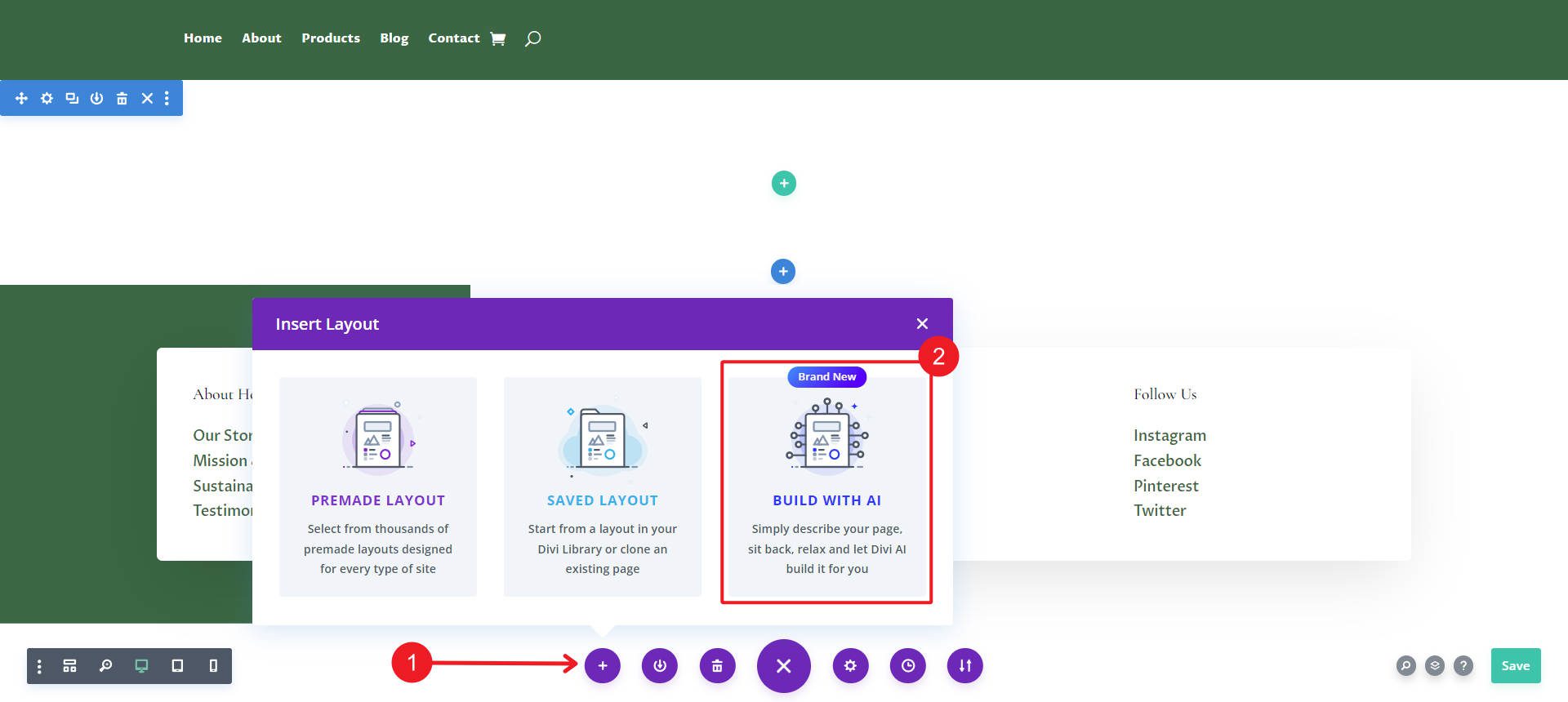 AI Layout Salvar estilos - Usar estilos com seção - Etapas 1-2