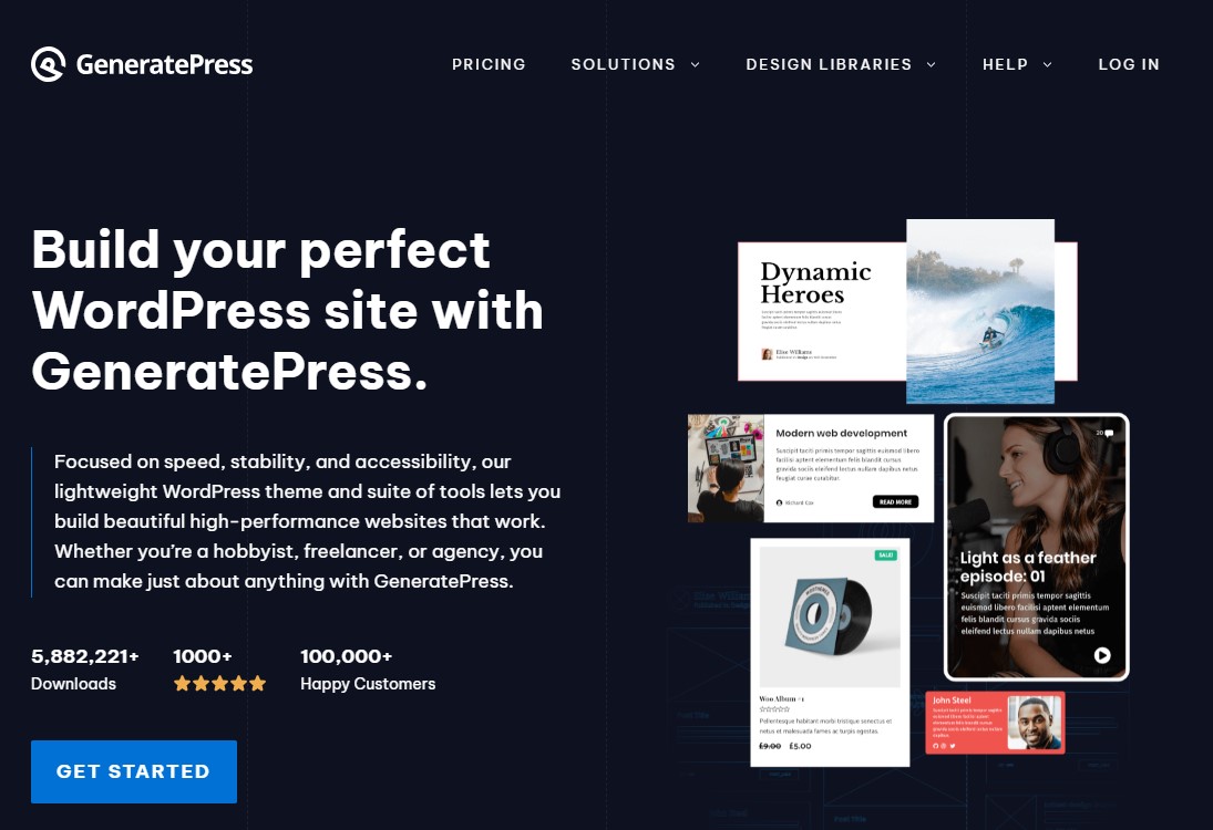 GeneratePress - 軽量 WordPress テーマ