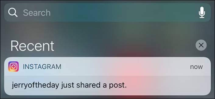 Notificaciones push de enlaces profundos de Instagram