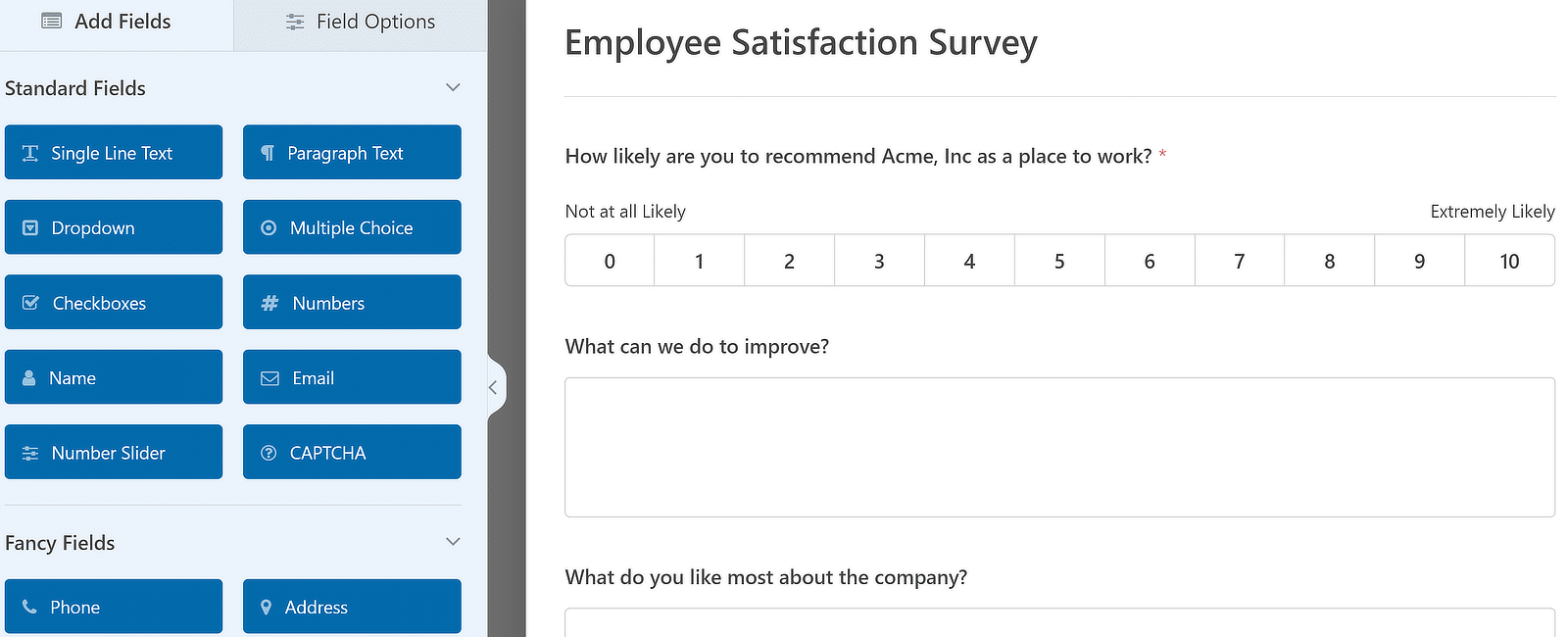 E,mployee satisfaction survey