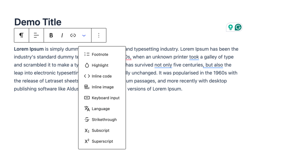 Ini adalah tangkapan layar editor blok