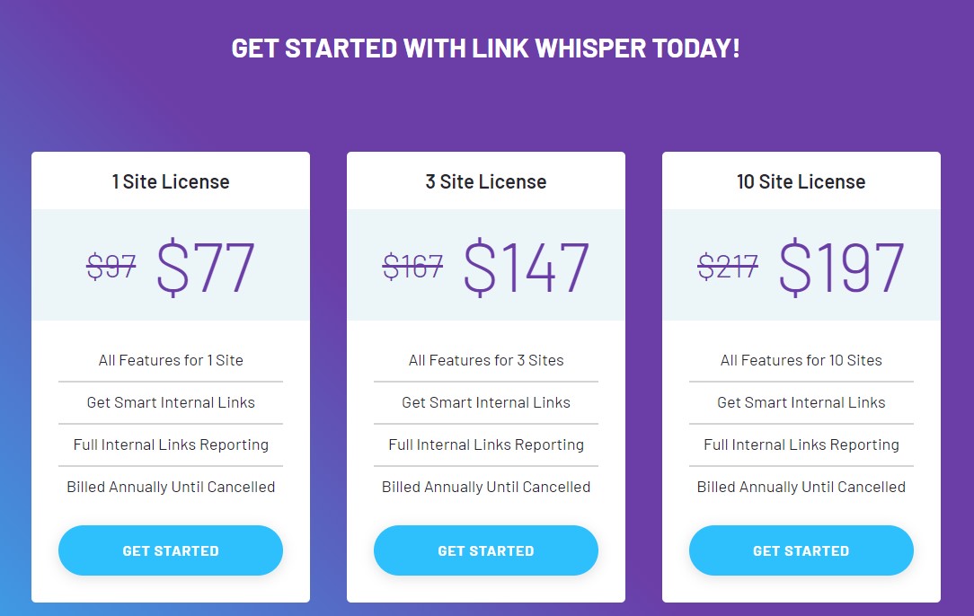 Precios de Link Whisper