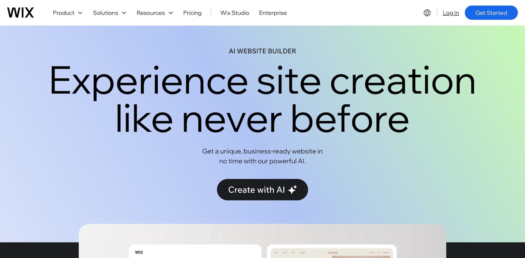 Wix ai constructeur de site Web