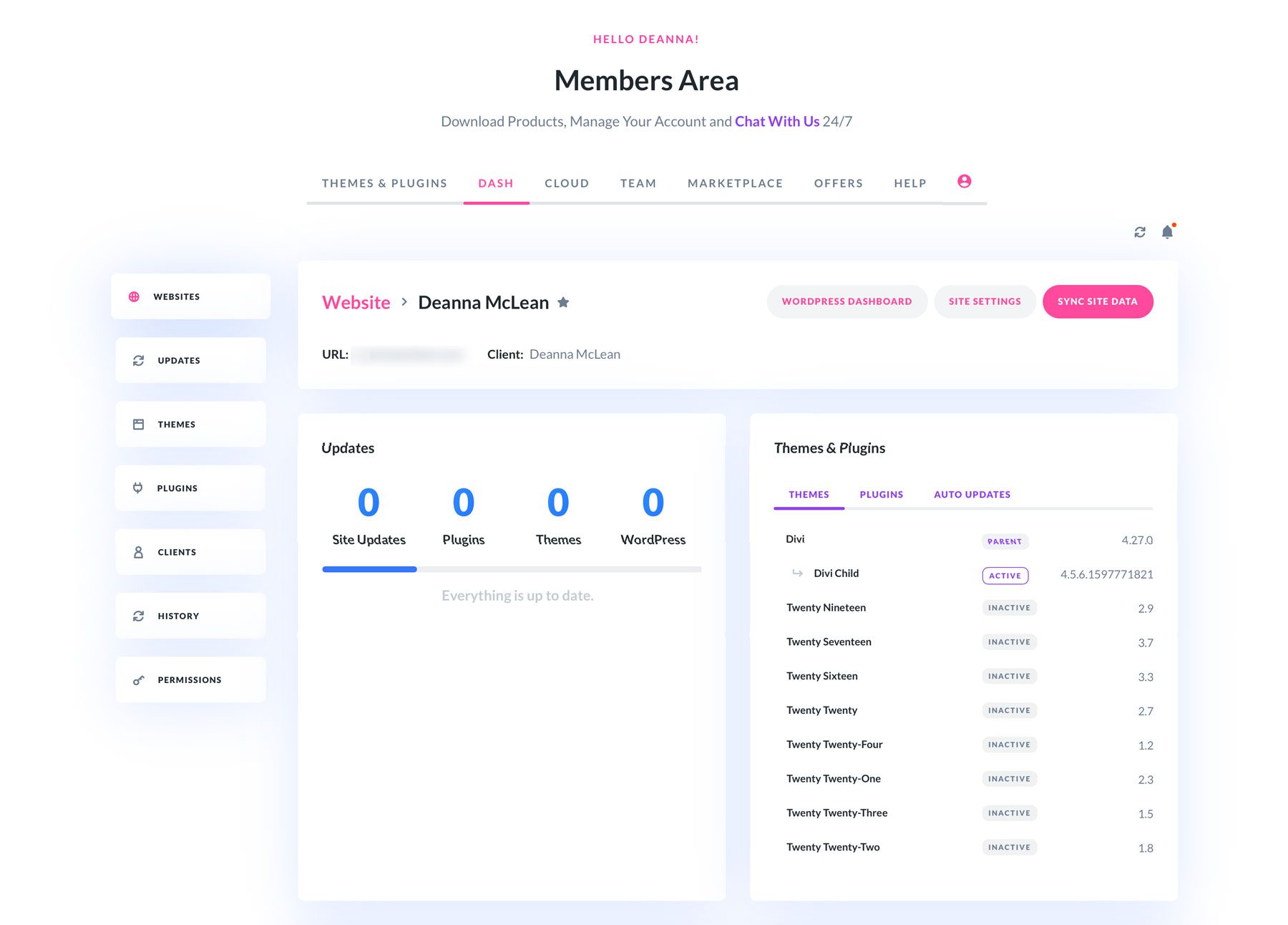 Divi Dash-Website-Dashboard