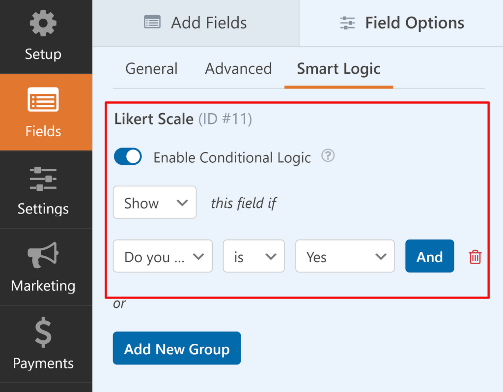 Smart logic setup