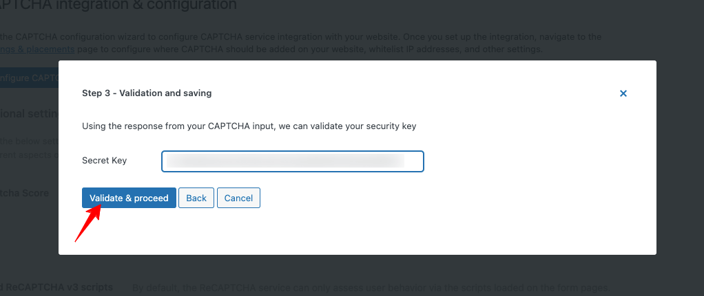 Enter-secret-key-captcha-4wp